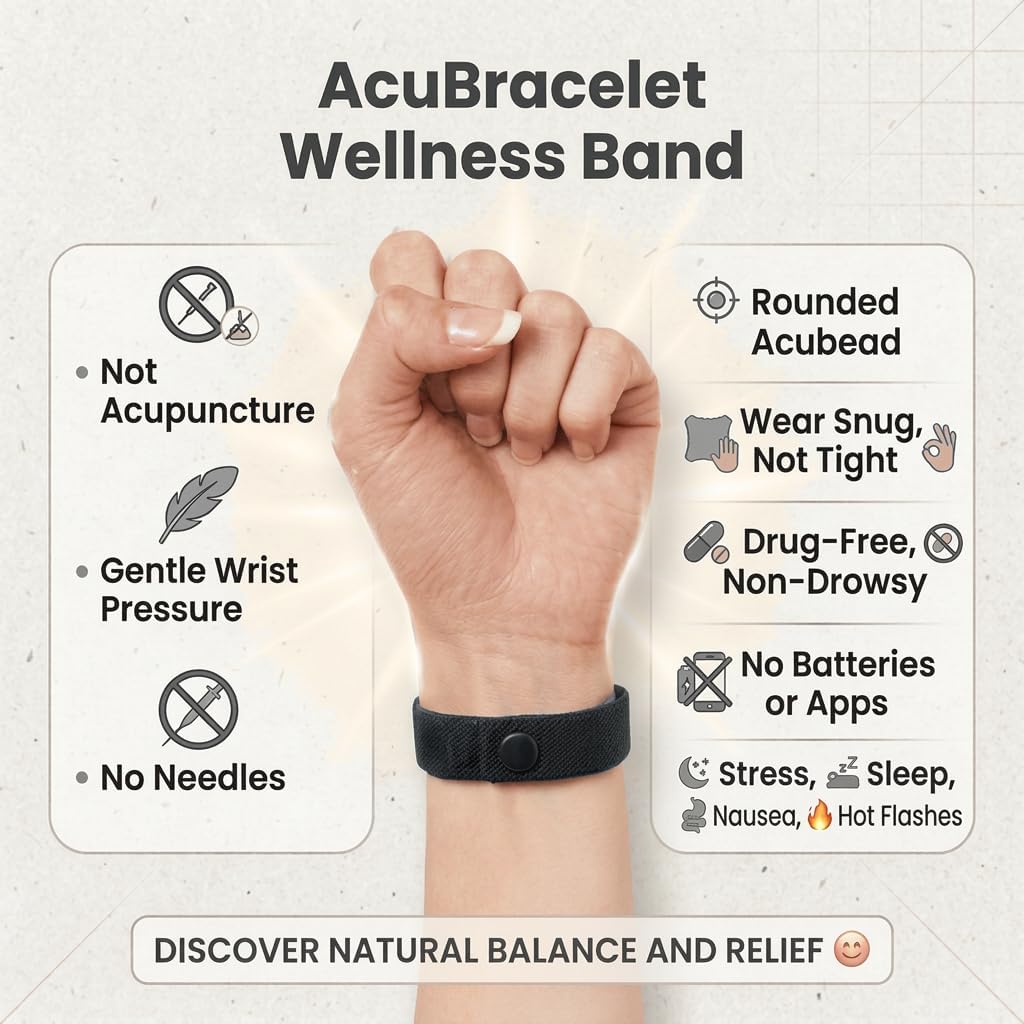 AcuBalance Women's Hot Flash Cooling Bracelet - Waterproof Acupressure Band for Menopause Relief, Stress, Sleep, and Mood Support with Snap Technique - Image 3