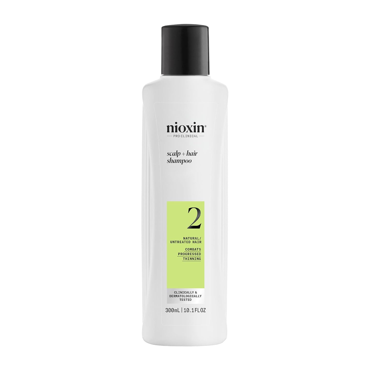 Nioxin System 2 Scalp + Hair Thickening Shampoo for Natural Hair with Progressed Thinning | Cleanse & Boost Hair Density with Niacinamide & Biotin