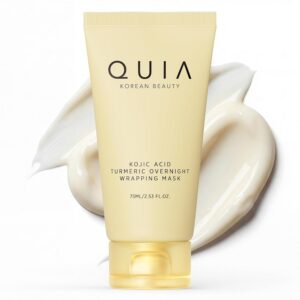 QUIA Turmeric + Kojic Acid Overnight Wrapping Mask – Hydration Mask for Glowing Skin – Evens Tone, Soothes Redness and Improves Skin Texture – Korean Skincare 75ML
