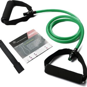 Resistance Bands with Handles, Single Resistance Bands, Exercise Bands with Handles, for Resistance Training, Physical Therapy, Home Workouts, Fitness, Pilates