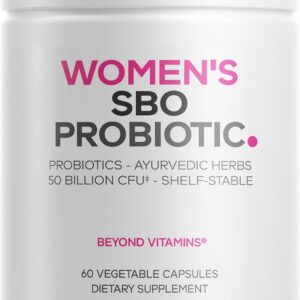 Codeage Women’s Probiotics Supplement - 50 Billion CFUs - SBO Probiotics & Prebiotics - Cranberries - Feminine Health - Fermented Botanical Blend, Whole Food Supplement - Vegan, Non-GMO - 60 Capsules