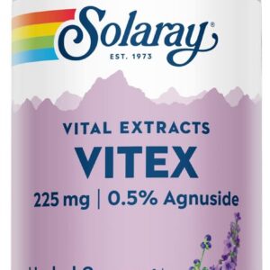 SOLARAY Vitex Berry Extract 225 mg - Chasteberry Supplement for Women - Traditional Hormone Balance Support - Chaste Tree Berry - Vegan, Lab Verified - 60 Servings, 60 VegCaps
