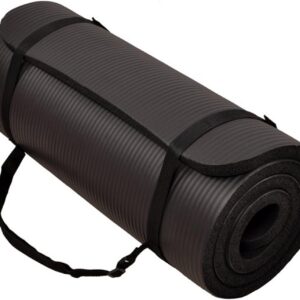 BalanceFrom Yoga Mat, 1-Inch Extra Thick High Density Exercise Mat, Anti-Tear Exercise Yoga Mat with Carrying Strap, Suitable for Various Yoga Exercises, Multiple Colors