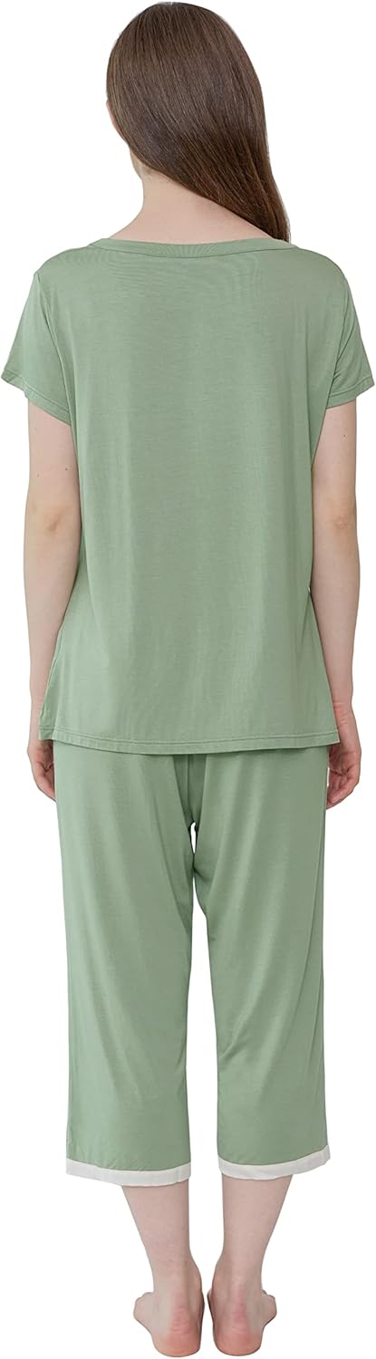 Joyaria Cooling Pajamas Bamboo Viscose Lightweight PJs Set Women Wicking Sleepwear for Night Sweat S-XXL - Image 7