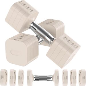 Hezeyferg 22LBS Adjustable Dumbbells Set, Adjustable Weight Dumbbells with 4 Levels 4.4lb, 6.6lb, 8.8lb, 11lb, Hand Weights Sets for Women/Men Home Gym Full Body Workout