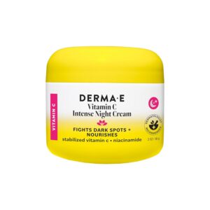 DERMA-E Vitamin C Intense Night Cream, 2 Oz, Brightening and Hydrating Facial Skin Renewing Cream, Anti-Aging Overnight Face Moisturizer for Skincare and Youthful Radiance