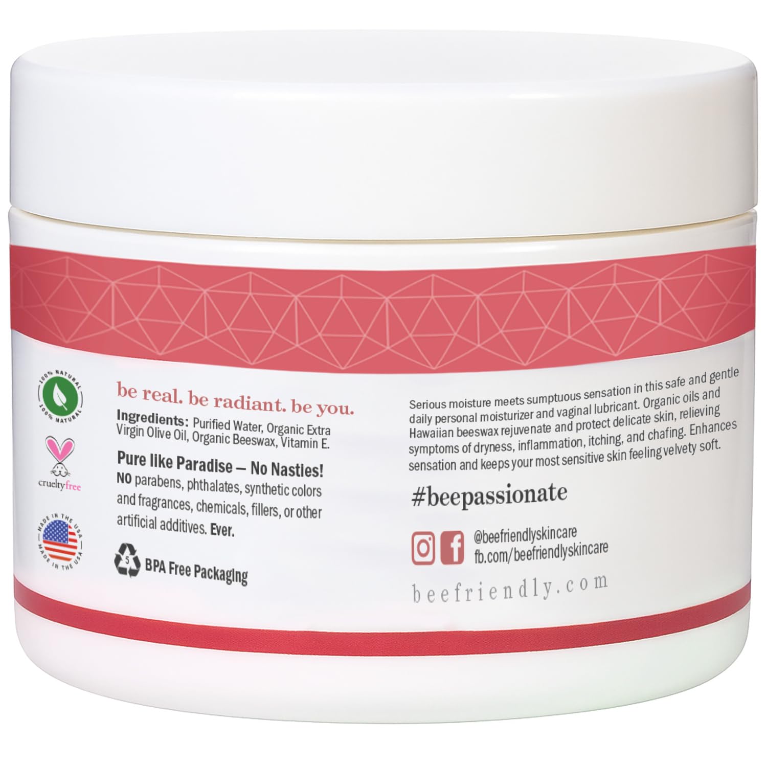 BeeFriendly Organic Vaginal Moisturizer, USDA Certified, Natural Vulva Cream For Dryness, Itching, Irritation, Redness, Chafing Of Vagina Due To Menopause & Thinning 2 oz - Image 6