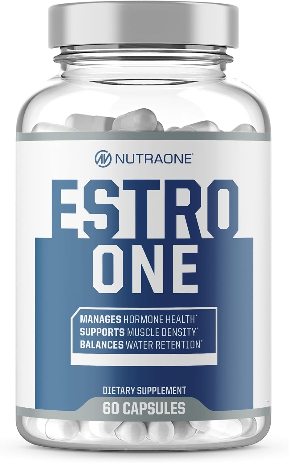 NutraOne EstroOne Hormone Support for Men Natural Strength, Mood, and Drive Support* (60 Capsules)