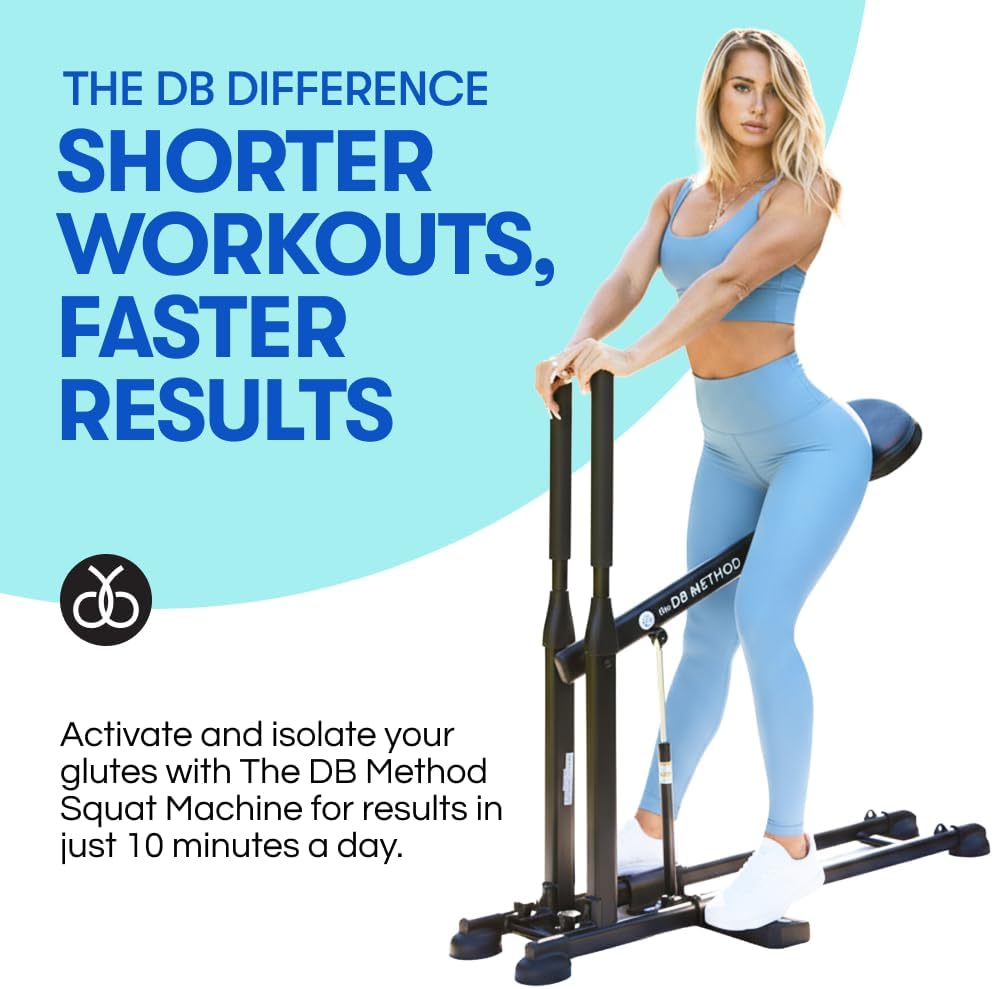 The DB Method Squat Machine, Workout Equipment for Home Gym, Exercise Leg and Glutes, Low Impact Lower Body Fitness Workouts, Training for Total-Body, Easy Setup, Foldable for Storage - Image 2