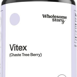 Wholesome Story Organic Vitex Chasteberry Supplement for Women | Hormone Balance, Fertility Support & Period Regulation | Vitex Berry Agnus Castus Extract | 120 Capsules | Chaste Tree Berry