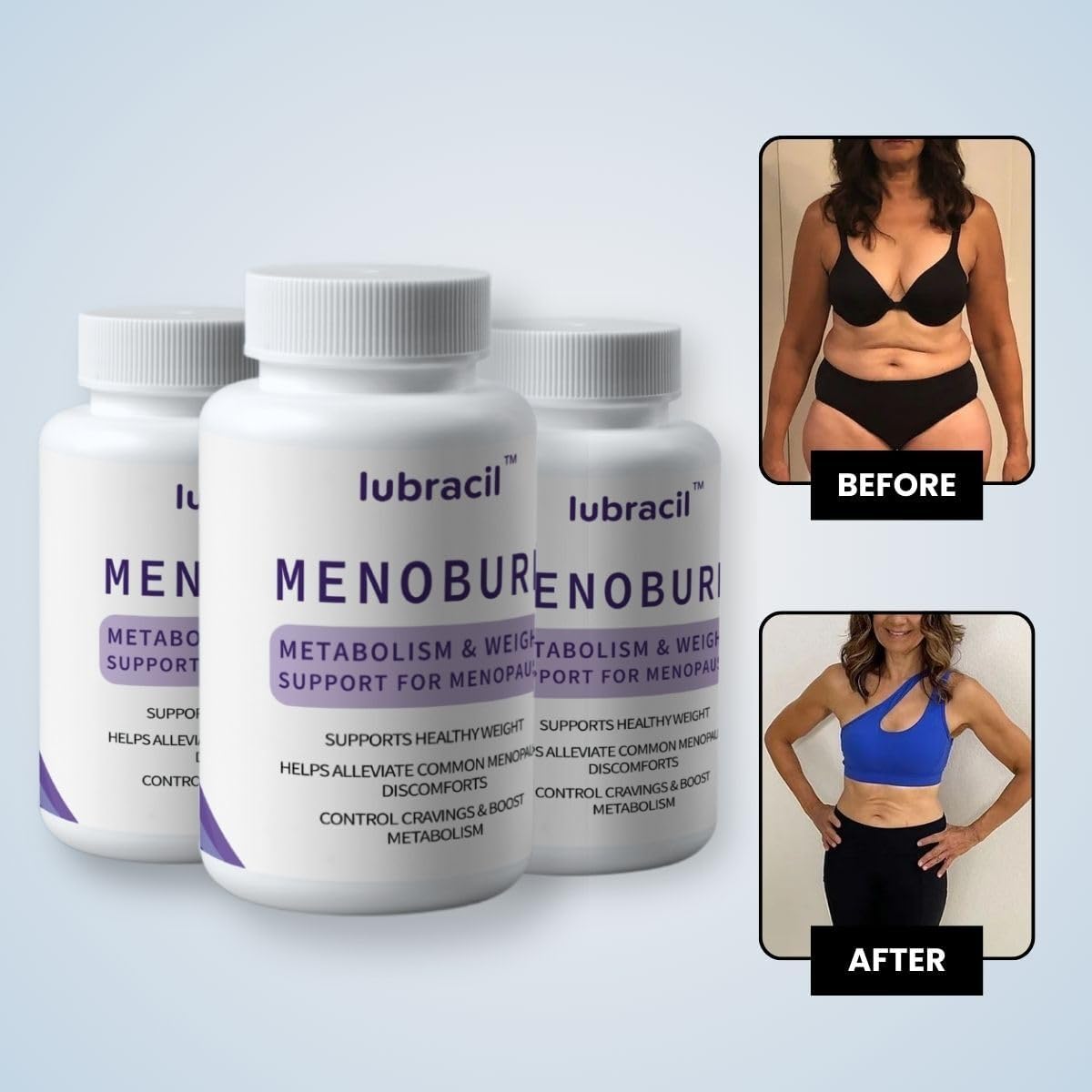 Lubracil Menoburn Perimenopause & Menopause Supplements for Women – Helps Metabolism, Estrogen & Wellness – Targets Hot Flashes, Bloating & Energy – 60 Count - Image 2