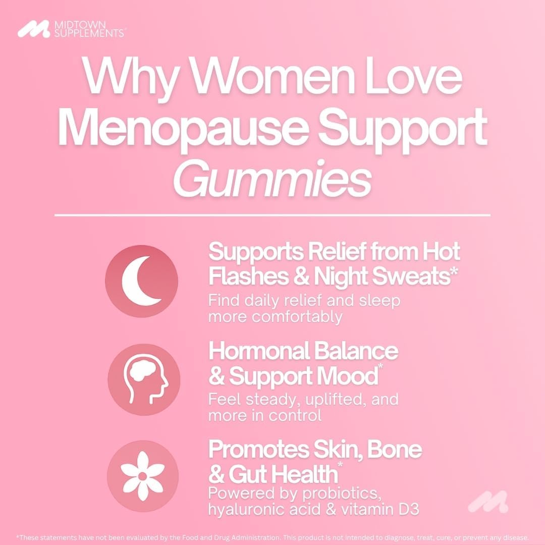 Menopause Supplements for Women (Gummies) Hormone Balance, Hot Flash Relief, Night Sweats, Weight Management, Perimenopause & Menopausal Support, Estrogen Balance, Chasteberry Supplement for Women - Image 3