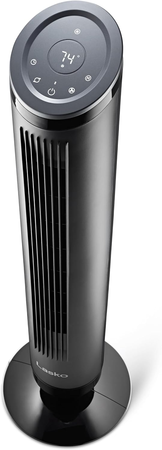 Lasko Ascend 36″ Tower Fan with Remote – Quiet Oscillating Floor Fan with Air Filter, 90° Oscillation, 29 ft/s Airflow, Smart Cooling for Bedroom & Home (Black, OST100) - Image 12