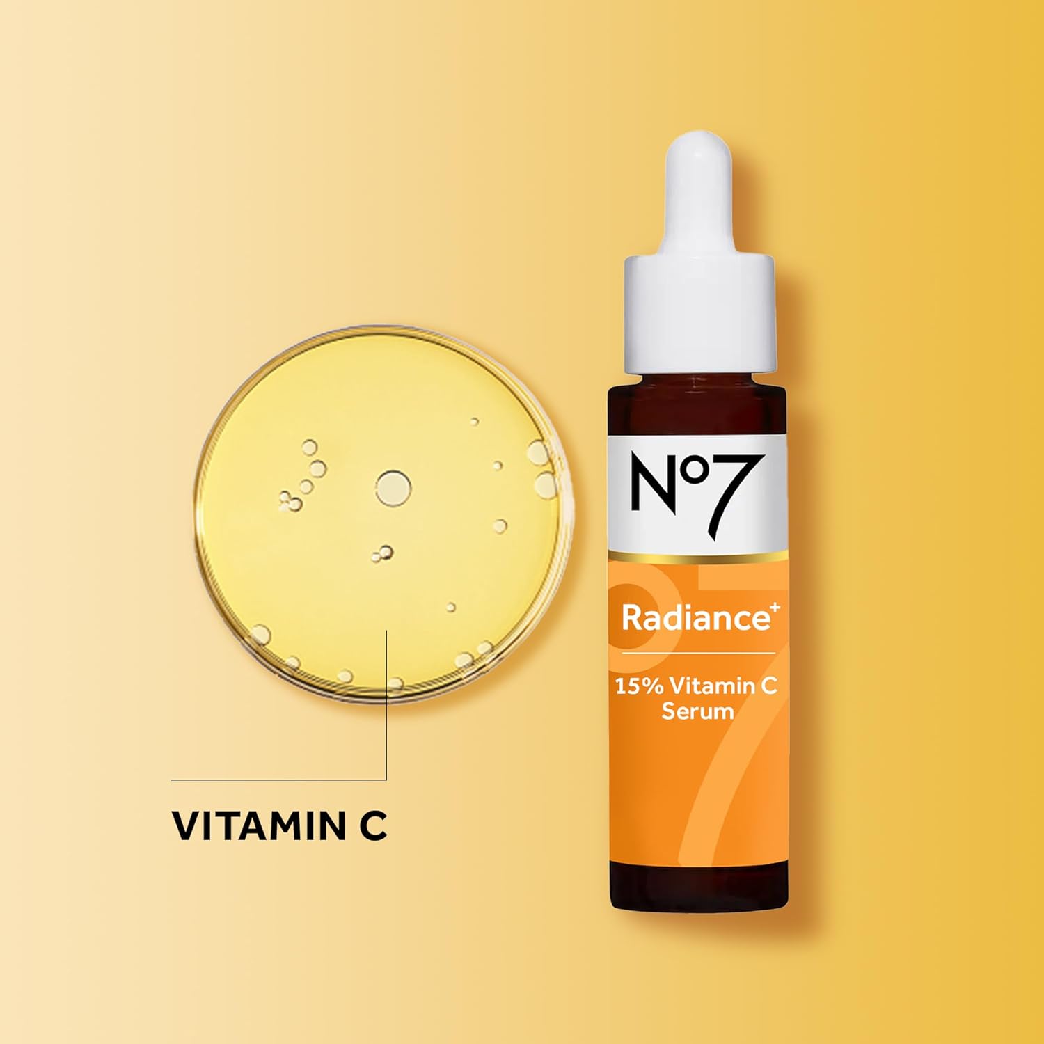 No7 Radiance+ 15% Vitamin C Serum - Radiance-Boosting Face Serum for Glowing Skin - Re-Energizing Vitamin C Skin Care for Daily Use (0.84 oz) - Image 5