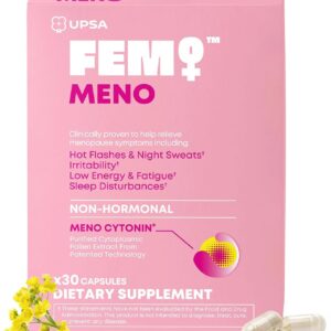 FEM Meno Menopause Supplements for Women - Non-Hormonal Menopause Relief for Hot Flashes & Night Sweats - Hormone Balance Support for Sleep, Mood & Energy - 30 Capsules