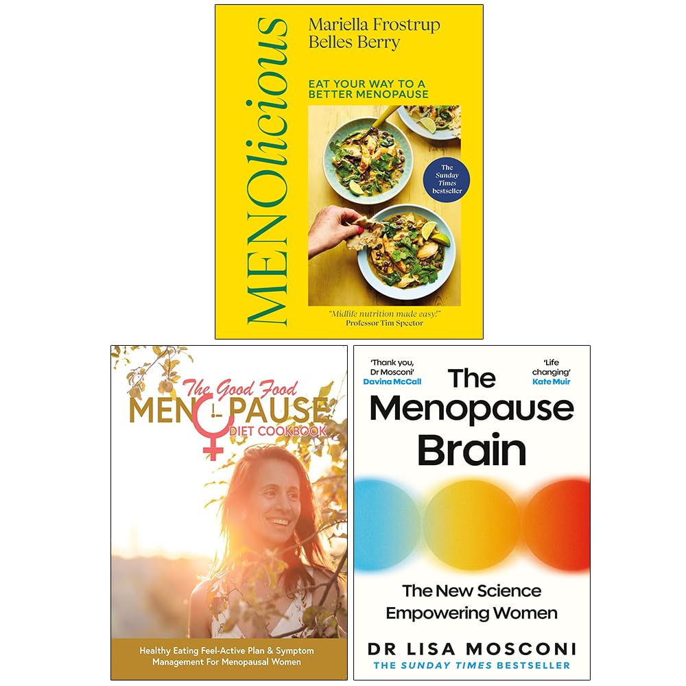 Menolicious Eat Your Way to a Better Menopause, The Good Food Menopause Diet Cookbook & The Menopause Brain 3 Books Collection Set