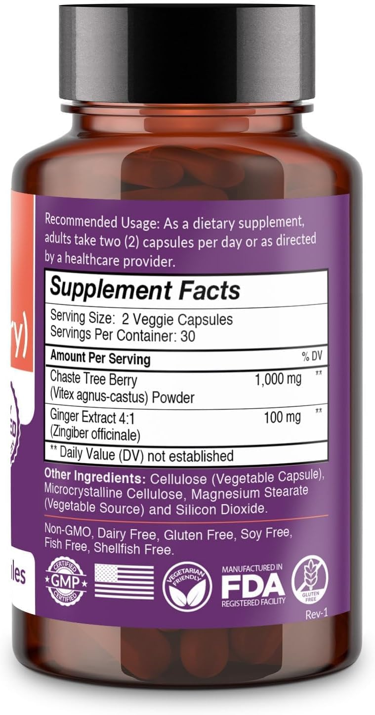 Intimate Rose Vitex Chasteberry Supplement for Women, 1000 mg - Chaste Tree Berry for Hormone Balance, Fertility & PMS Support, Regulate Cycles - 60 Capsules - Image 8