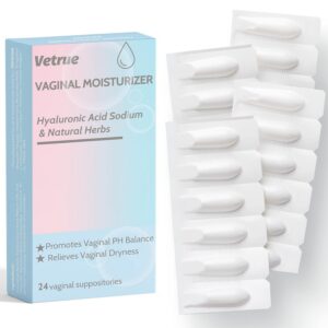 Intimate Moisturizer, Vaginal Suppository for Dryness & Discomfort, Feminine Long Lasting Hydration Support with Hyaluronic Acid and Natural Herbs - PH Balance, Estrogen and Drug Free (24 Inserts)
