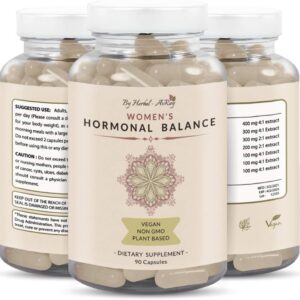 Hormone Balance for Women – Natural Female Energy & Mood Pills – Hot Flashes Menopause Relief Supplement with Vitex Chasteberry, Dong Quai, Maca Root Powder, Ginseng – 90 Veggie Capsules