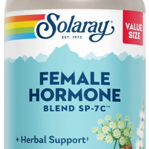 SOLARAY Female Hormone Blend SP-7C, Herbal Support Hormonal Balance for Women with Black Cohosh, Dong Quai, Wild Yam, and More, Vegan, Lab Verified, 60-Day Guarantee, 120 Servings, 240 VegCaps