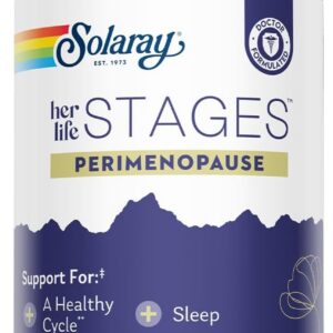 SOLARAY Perimenopause her Life Stages - Perimenopause Supplements Women - Hot Flashes, Menopause Support - Saffron and Chasteberry - Made Without Hormones - 60-Day Guarantee - 30 Servings, 60 VegCaps