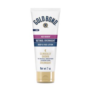 Gold Bond Retinol Overnight Lotion – Anti-Aging Body & Face Moisturizer for Wrinkles, Firming & Hydration (7 oz)