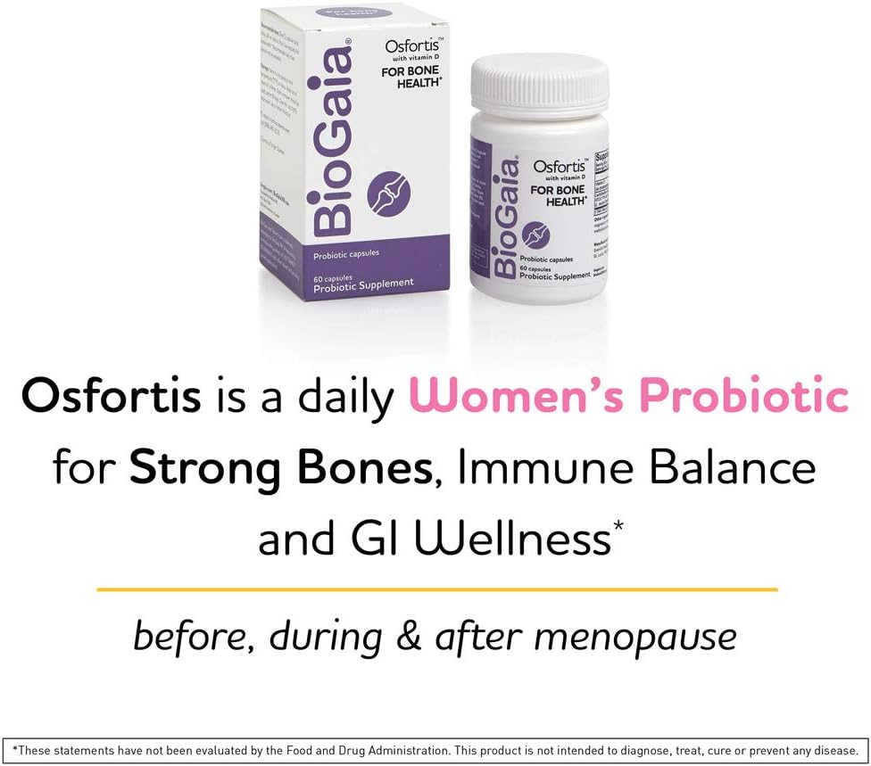 BioGaia Osfortis, Women’s Probiotic for Strong Bones, Immune Balance & GI Wellness, Contains L. reuteri 6475, 60 Capsules, 1 Pack - Image 2
