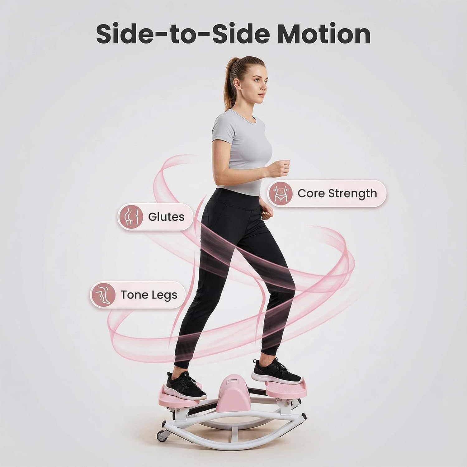 Lhanel Rock Stepper Side-Stepping Machine with Resistance Bands Low-Impact Balance Training Women's Home Fitness Equipment - Image 6