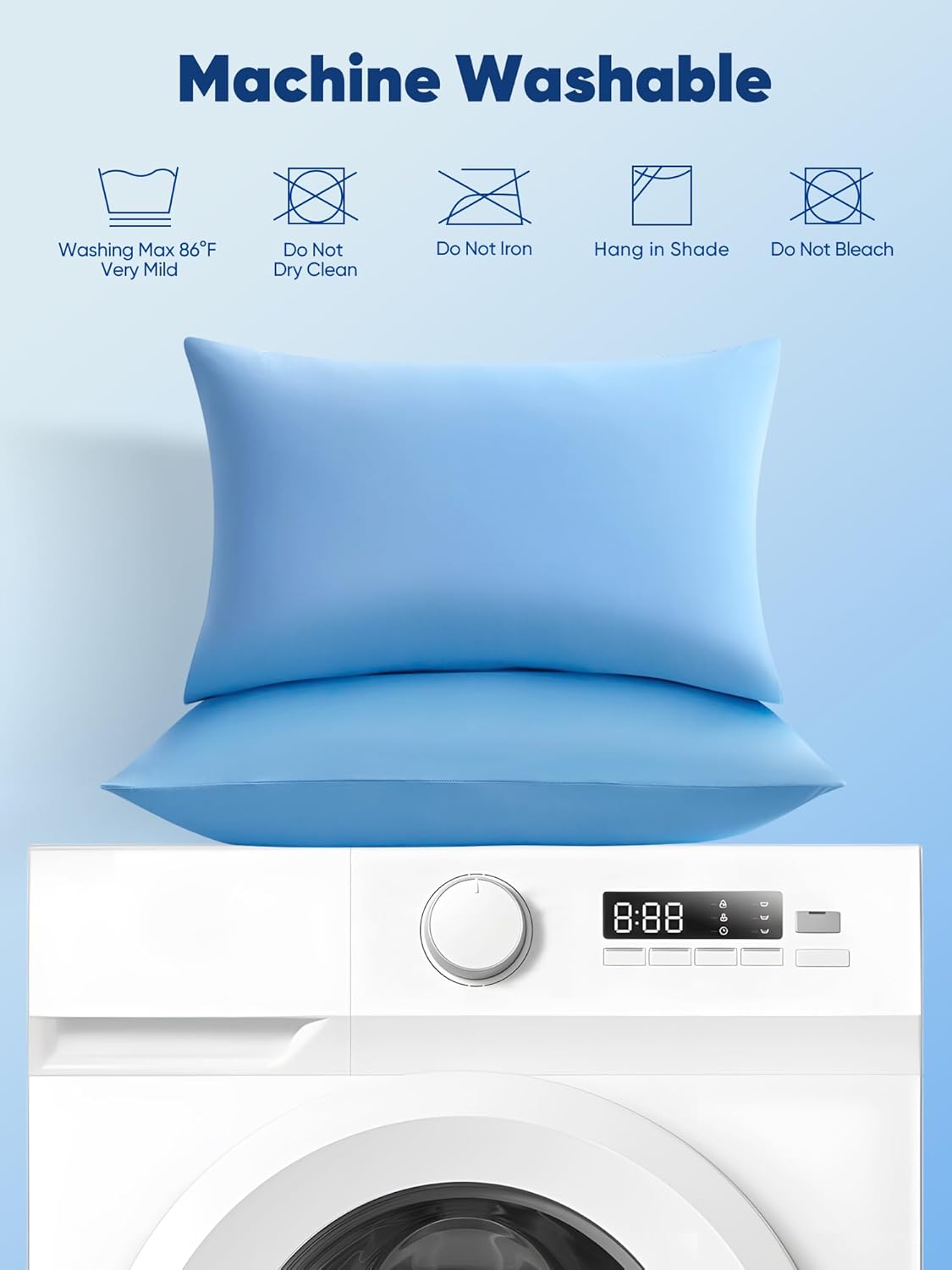 Avolare Cooling Pillow Cases Queen Size Set of 2,Arc-Chill 3.0 Cool Pillowcases for Hot Sleepers(Q-Max>0.5),Breathable&Stretchy Fabric,Softer Than Silk,Zipper Pillow Cases,Blue - Image 7