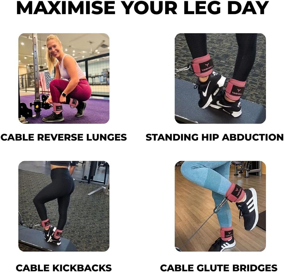Ankle Straps for Cable Machines Women, Glute Kickback Cable Machine Attachments, Gym Ankle Cuffs, Wrist Cuffs for Workout, Leg Training Accessory, Fitness Gear for Home or Gym - Image 7
