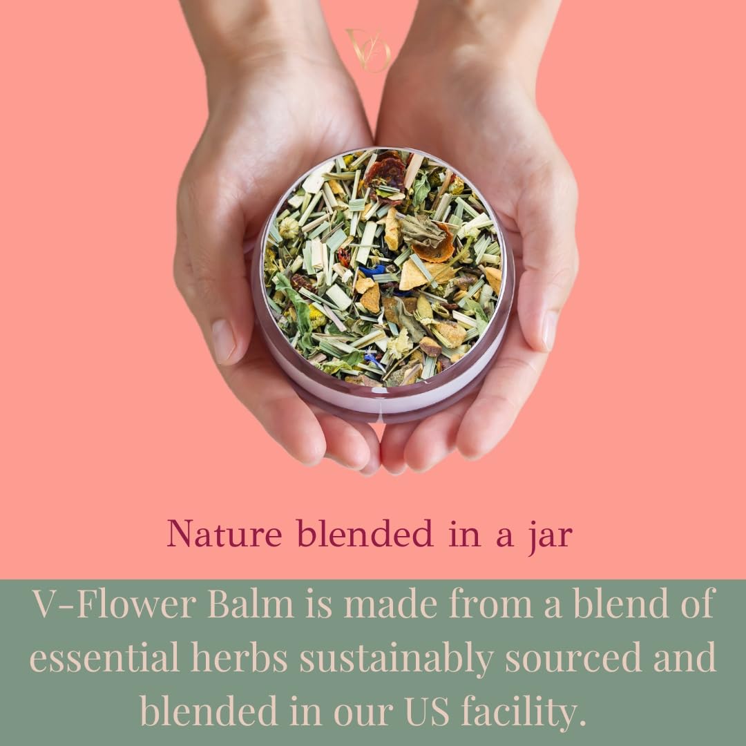 V-Flower Vulvar Balm Vulva Care Creme | Female Dryness Rescue | All Natural Vulva Balm Cream | Relieves Vaginal Dryness, Itching, Redness, Burning, Odor, Chafing and Irritation -1.7oz - Image 2