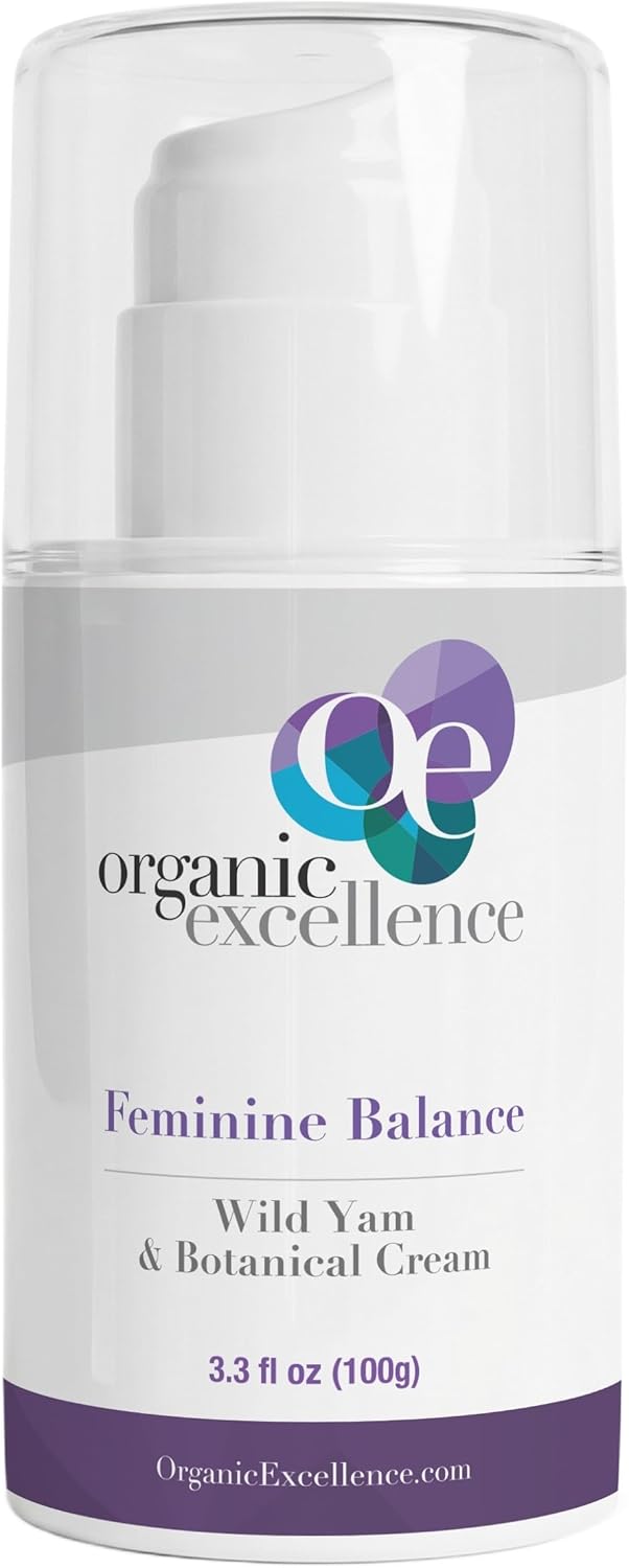 Organic Excellence Feminine Balance Wild Yam & Botanical Cream for Women – 3.3 fl oz