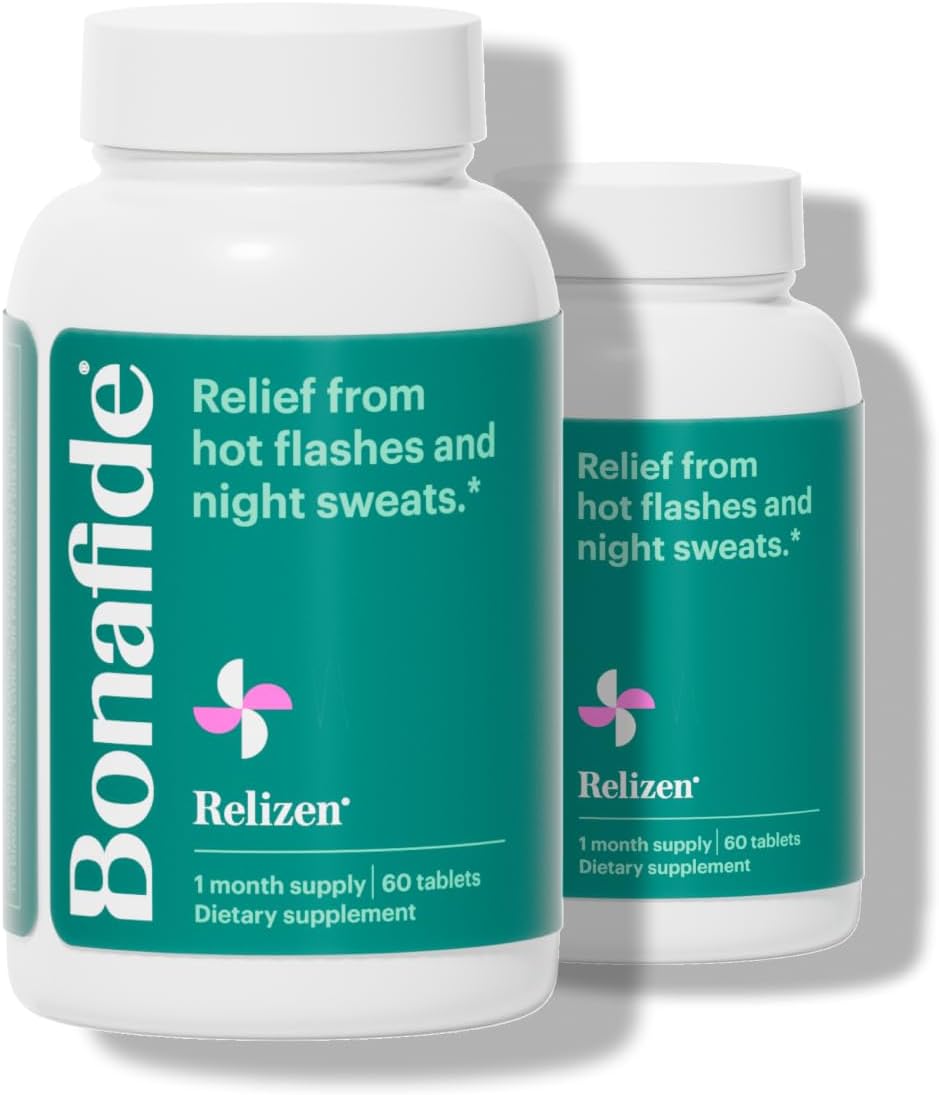 Relizen by Bonafide. Relief from Menopausal Hot Flashes & Night Sweats. — 2-Month Supply (120 Tablets)
