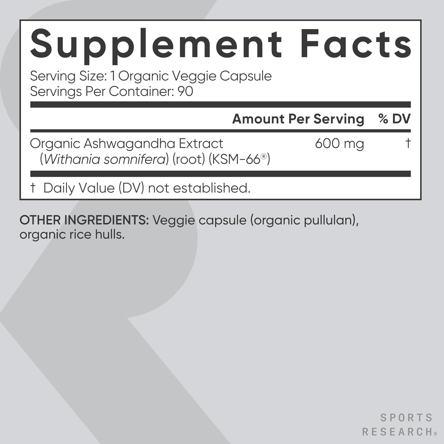 Sports Research® Organic Ashwagandha – Adaptogen for Relaxation, Calm & Sleep Support – Made with Organic KSM-66® – 600 mg – Non-GMO Verified, Gluten-Free, Certified Vegan – 90 Veggie Capsules - Image 5