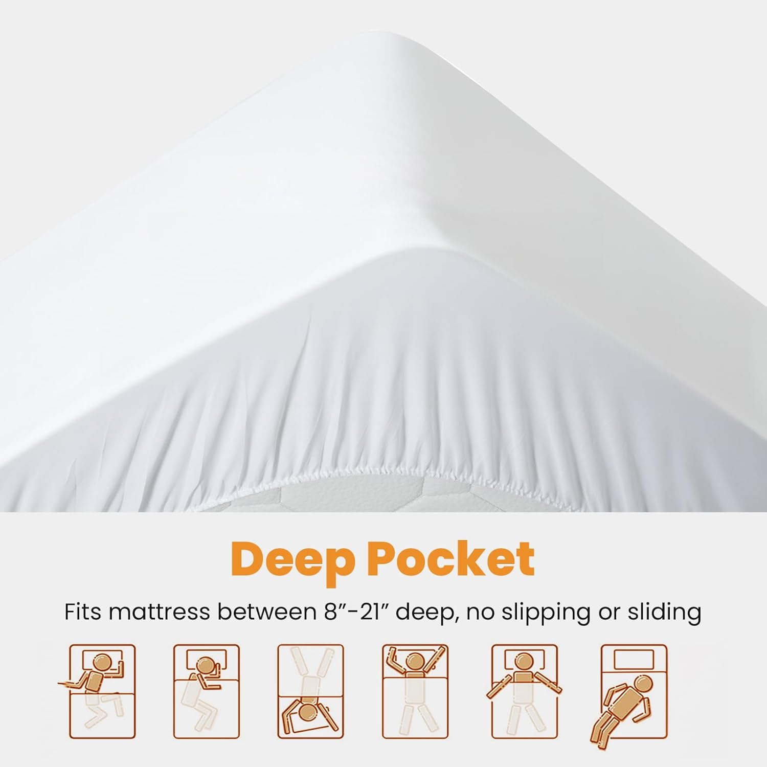 MATBEBY Queen Size Mattress Pad - Cooling Breathable Mattress Topper, Quilted Fitted Mattress Protector, Pillow Top Mattress Cover with 8-21" Deep Pocket, Soft, Machine Washable, White, 60x80 Inches - Image 4