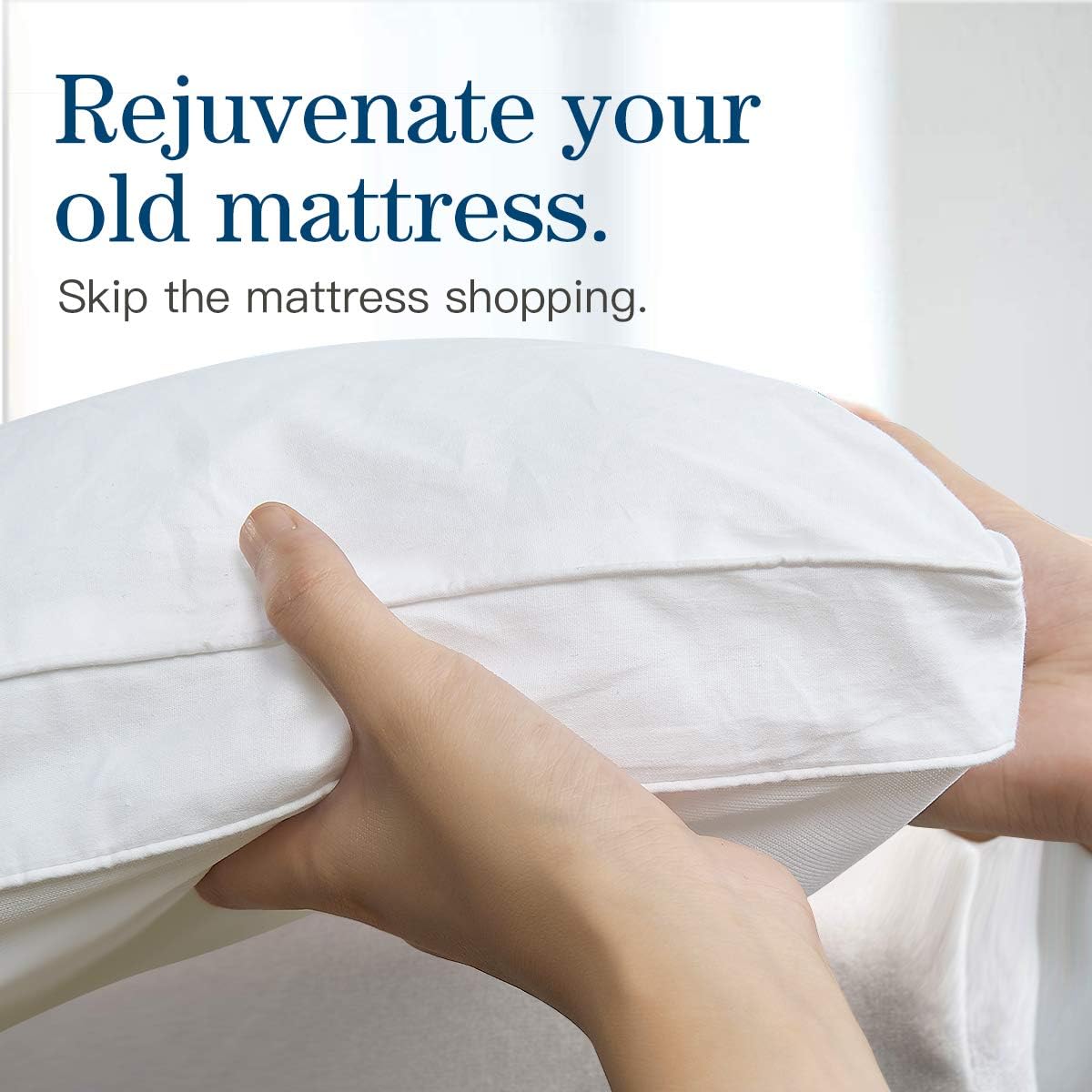 COONP King Mattress Topper – Extra Thick Pillow Top Cooling Mattress Pad with Deep Pocket (8–21”) Soft Cotton Cover - Image 5