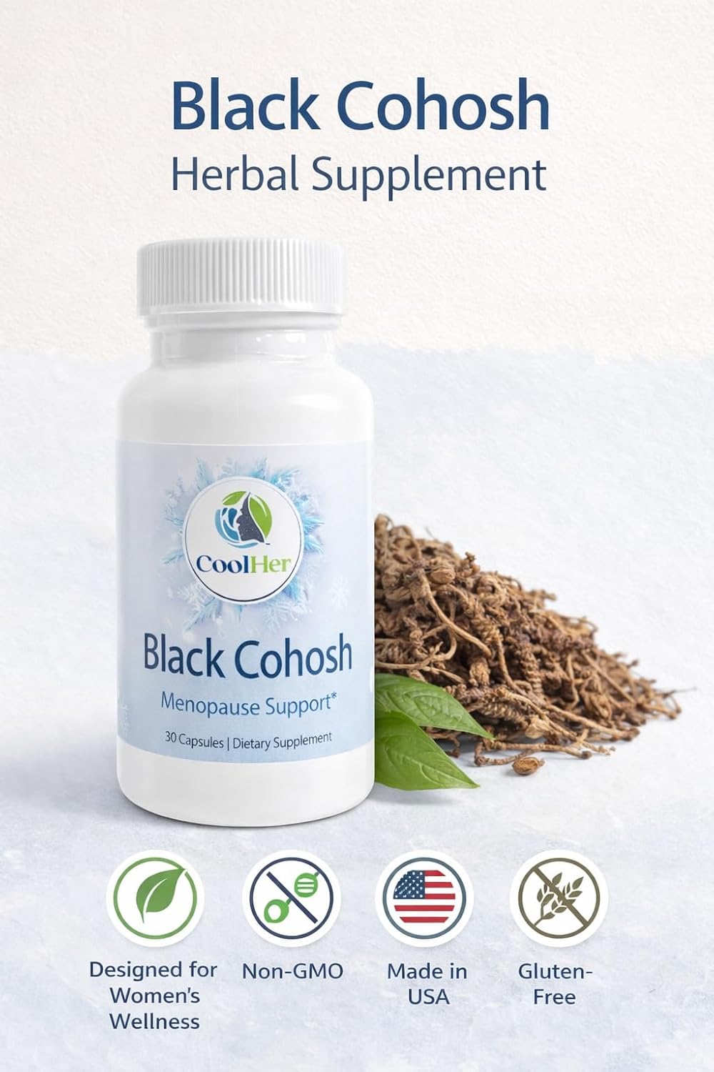 Menopause Support for Women – Hot Flash & Night Sweat Relief – Black Cohosh Supplement – Non-GMO, Gluten-Free – 30 Capsules - Image 9