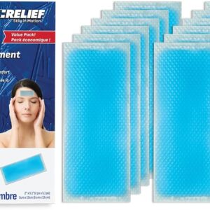 Rapid Relief Adult Cooling Gel Strips, 12 Pack – Fever Patch & Cooling Pads for Headache, Migraine & Hot Flash Relief