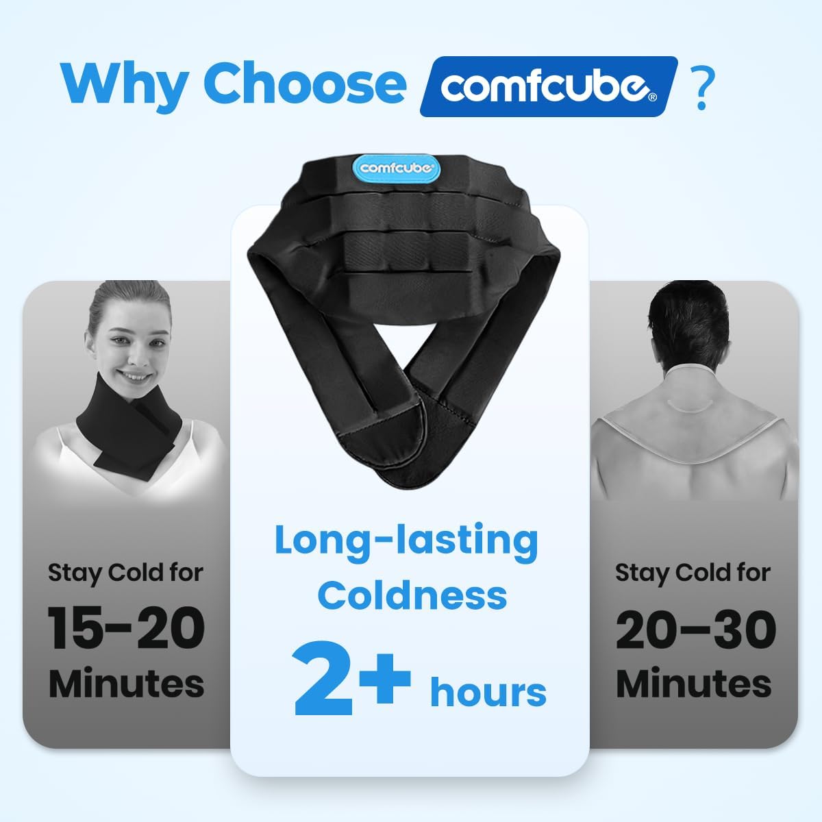 Comfcube Neck Ice Pack Wrap for Cervical Pain and Cooling, 2 Hours Long Lasting Cold Ice Pack for Neck Injuries, Reusable Flexible Cold Pack for Hot Weather, Hot Flashes, Surgery, Office Pressure - Image 7