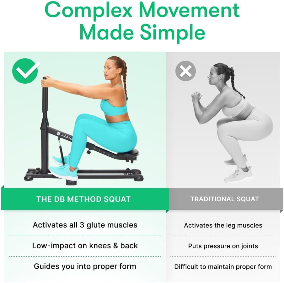 The DB Method Squat Machine, Workout Equipment for Home Gym, Exercise Leg and Glutes, Low Impact Lower Body Fitness Workouts, Training for Total-Body, Easy Setup, Foldable for Storage - Image 3