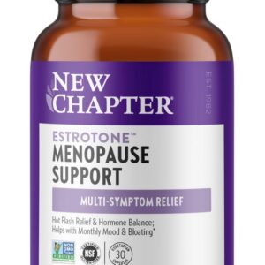 New Chapter Menopause Supplement - Estrotone Herbal Hormone Balance for Women in Perimenopause, with Black Cohosh for Hot Flash Relief & to Reduce Night Sweats + Vitex, No Added Hormones - 30 ct
