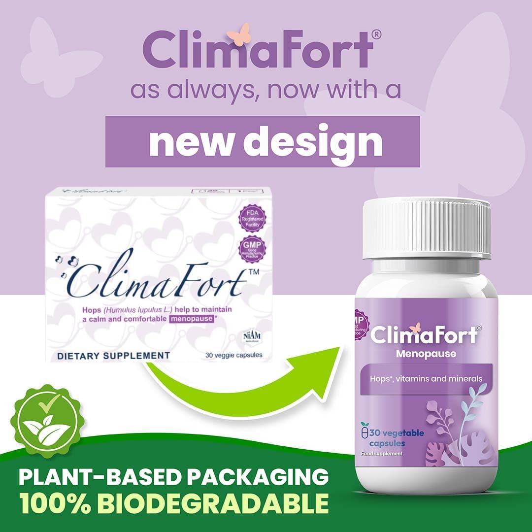 Climafort Menopause Support | Helps with Hot Flashes, Night Sweats, Mood Swings | Hormone-Free Menopause Relief Pills for Women | Hops, Vitamins & Minerals | 30 Capsules | 1 Capsule Daily - Image 2