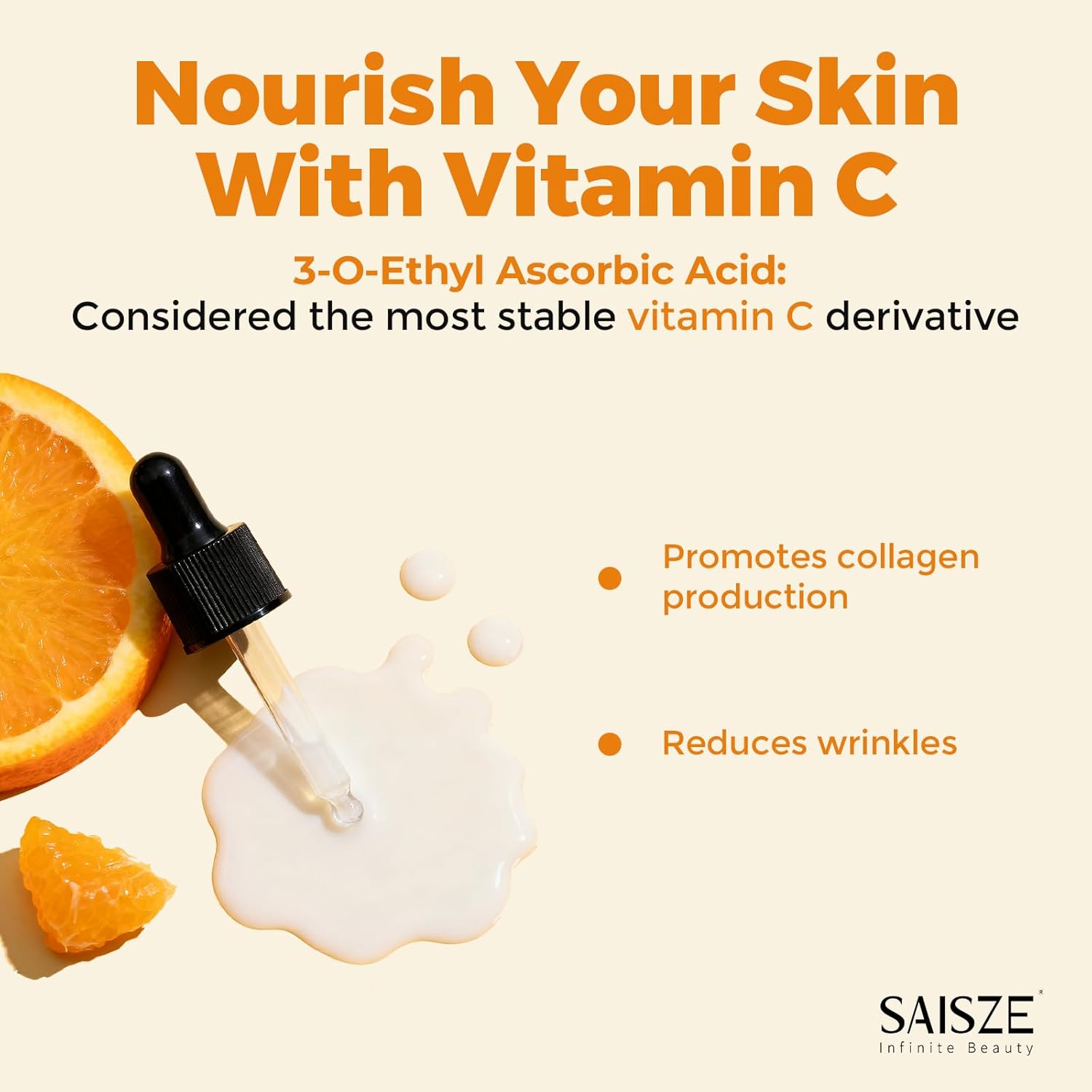 Vitamin C Serum for Face – Brightening & Hydrating Serum with Hyaluronic Acid for Dark Spots & Smooth Skin (60ml) - Image 3