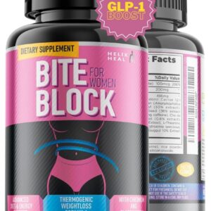 Helix Heal GLP-1 Supplement Weight Loss Diet Pills that Work Fast for Women - Appetite Suppressant for Weight Loss Women w/Chromium Picolinate & Glucomannan | 120 Capsules - 2-Month Supply
