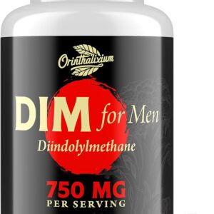 Orinthalixium DIM for Men 750MG – Hormone Balance, Estrogen Support for Men, DIM Supplement, Detox, Vitality & Fitness Performance–Chrysin & Black Pepper Extract, 60 Capsules (1 Bottle)
