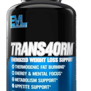 EVL Thermogenic Fat Burner Support - Fast Acting Weight Loss Energy and Appetite Support - Trans4orm Green Tea Supplement for Men and Women - 60 Servings