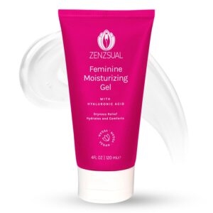 ZENZSUAL Feminine Moisturizing Gel - with Hyaluronic Acid, Water Based Vaginal Moisturizer for Dryness, Irritation, Itchiness, or Discomfort, Fragrance-Free, 100% Vegan, No Parabens, 4oz (120ml)