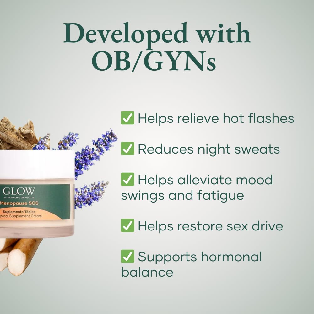 Glow Botanica OBGYN-Formulated Menopause Wild Yam Cream – Clinically Proven, Hormone-Free Topical Supplement for Hot Flashes & Night Sweats (Pack of 1) - Image 2