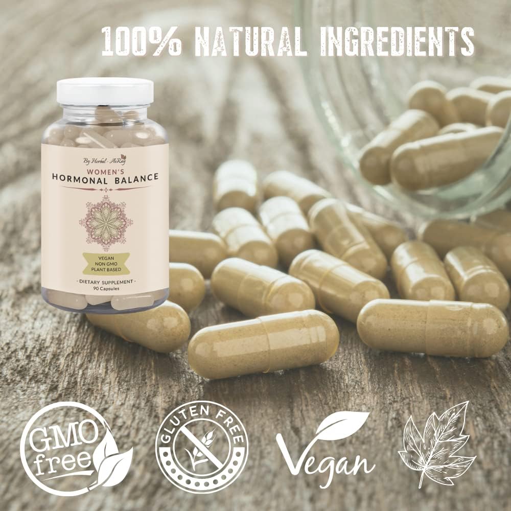 Hormone Balance for Women – Natural Female Energy & Mood Pills – Hot Flashes Menopause Relief Supplement with Vitex Chasteberry, Dong Quai, Maca Root Powder, Ginseng – 90 Veggie Capsules - Image 5