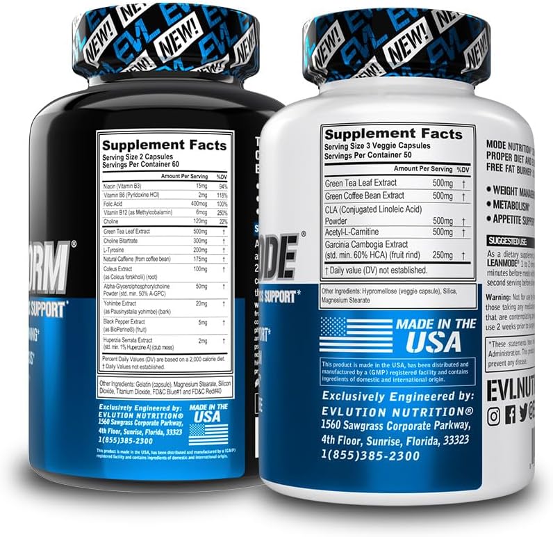 EVL Weight Loss Support Stack - Trans4orm Thermogenic Fat Burner & Metabolism Support Pills with Green Coffee Bean Extract and Forskolin Plus LeanMode Non-Stimulant - Image 7